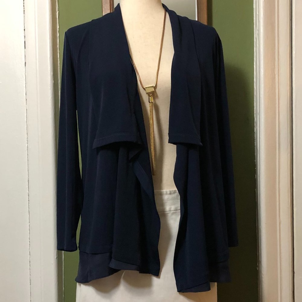 CARMEN MARC VALVO SMALL NAVY BLUE CARDIGAN